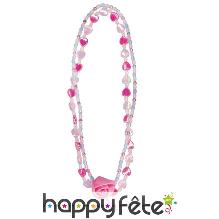 Collier avec pendentif rose pour enfant