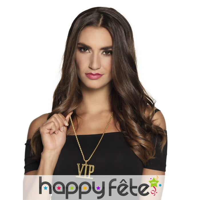 Collier avec pendentif VIP en métal doré