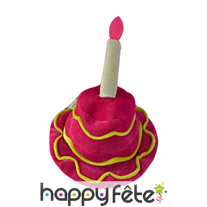 Chapeau anniversaire rose et jaune