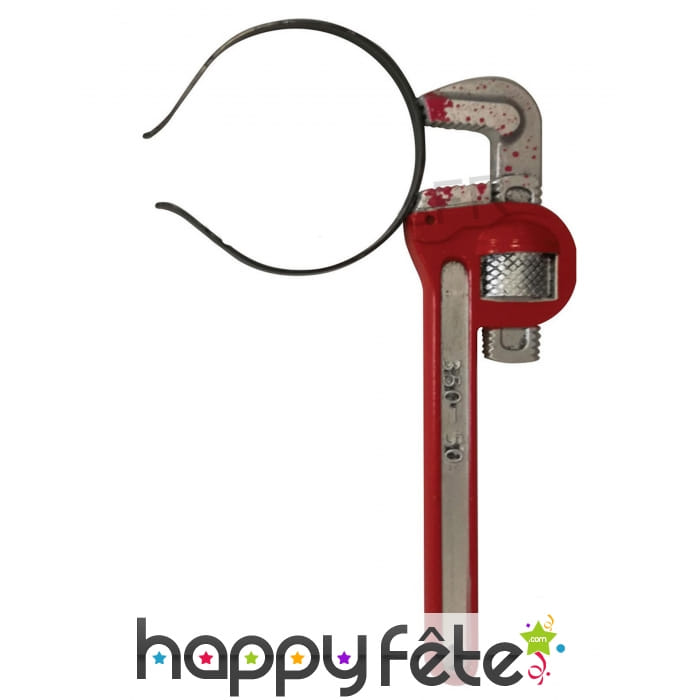 Clef anglaise rouge sur serre-tête