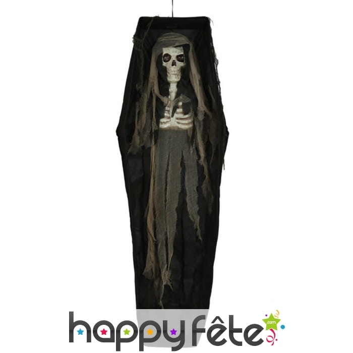 Cercueil avec squelette, 160 cm