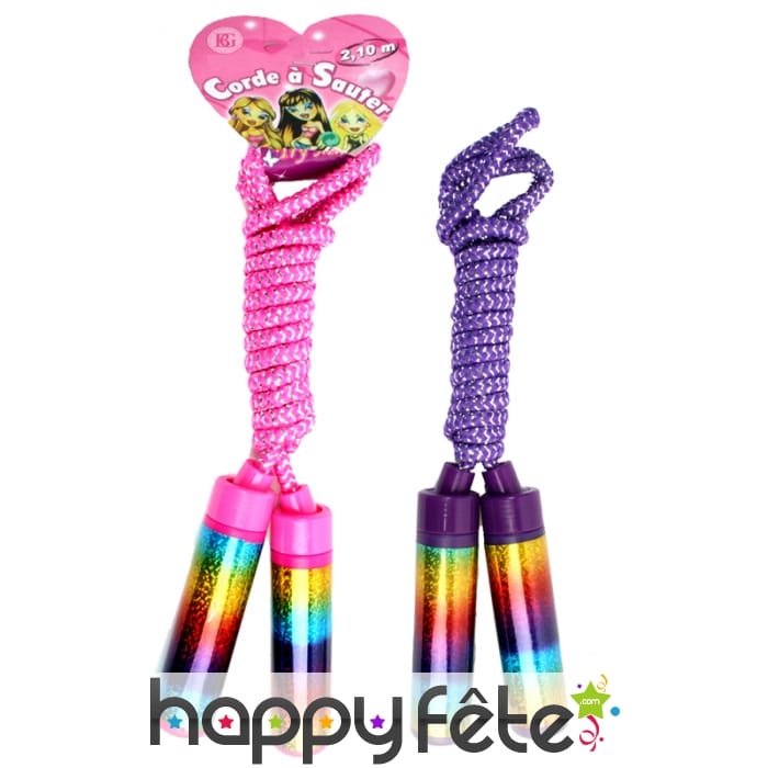 Corde à sauter avec manche pailleté