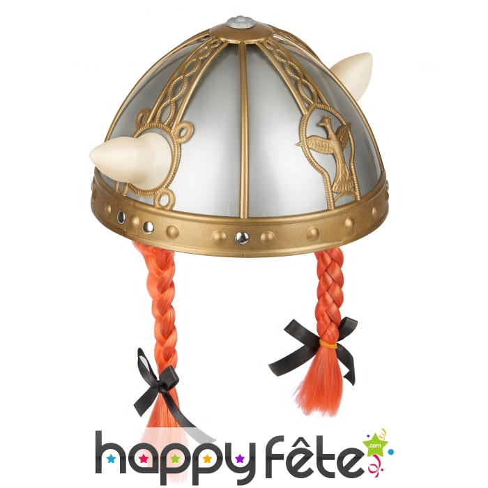 Casque avec tresses rousses pour enfant