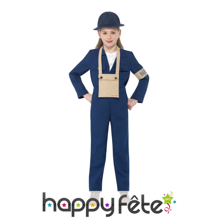 Costume Air Warden seconde guerre, pour fille