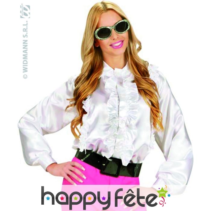 Chemise blanche à froufrous