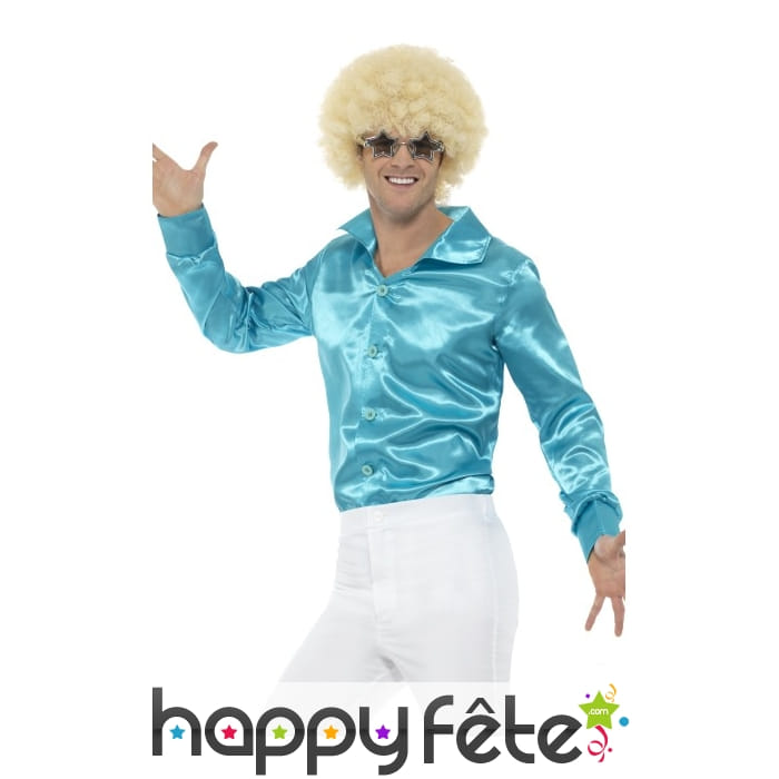 Chemise bleue années 60 pour homme