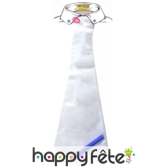 Cravate blanche à dédicacer