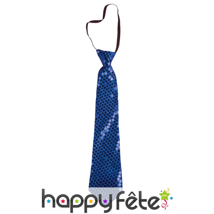 Cravate bleue à sequins