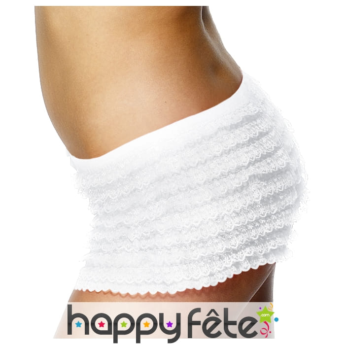 Culotte blanche avec froufrou de taille standard