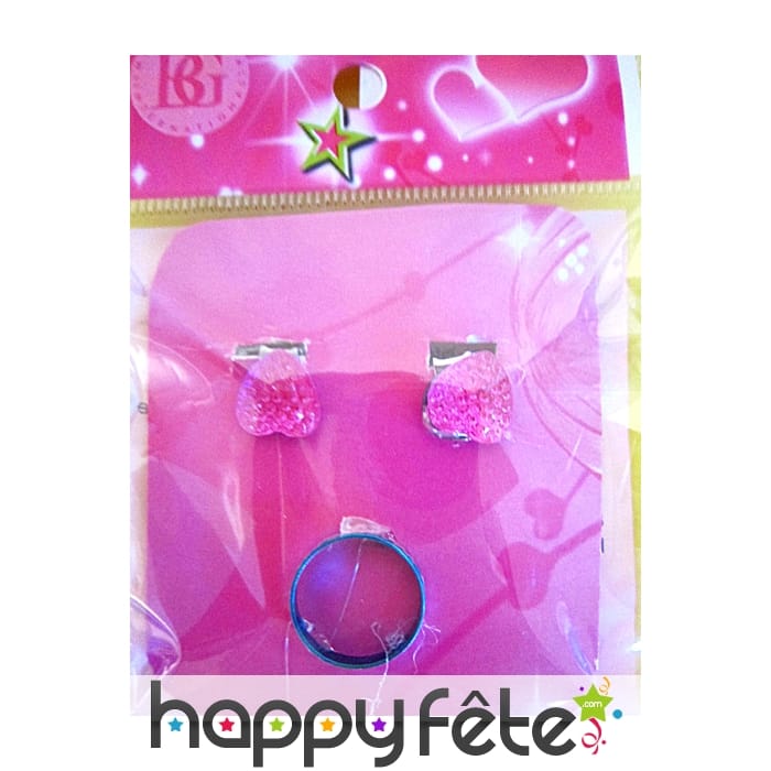 Carte bijoux bague + boucles oreilles assortis