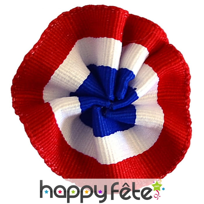 Cocarde bleu blanc rouge en tissu avec épingle