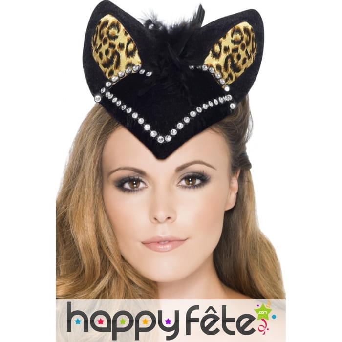 Chapeau burlesque chat noir