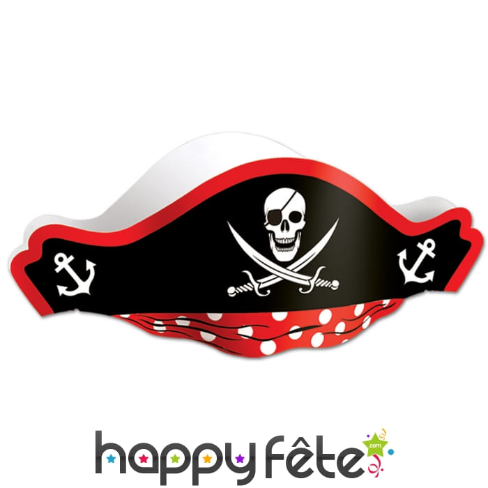 Chapeau bicorne de pirate en papier