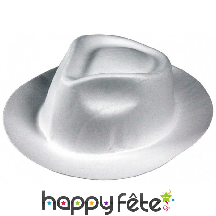 Chapeau blanc de gangster en mousse eva