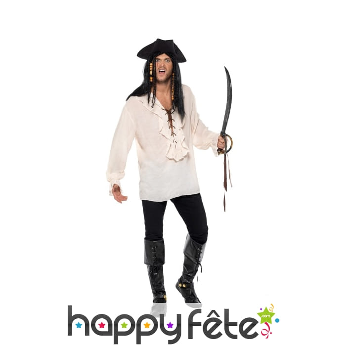 Chemise blanche de pirate pour adulte