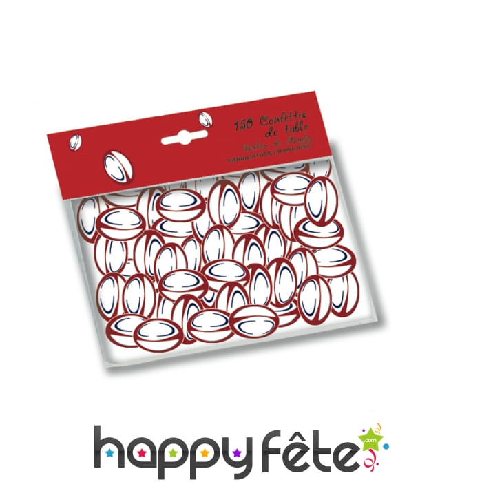 Confettis ballon de rugby rouge