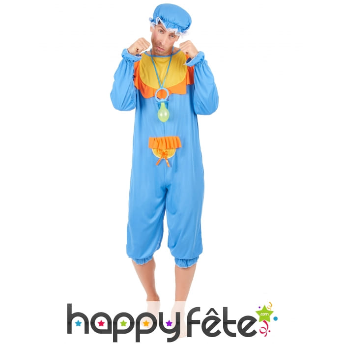 Costume bleu de grand bébé pour adulte