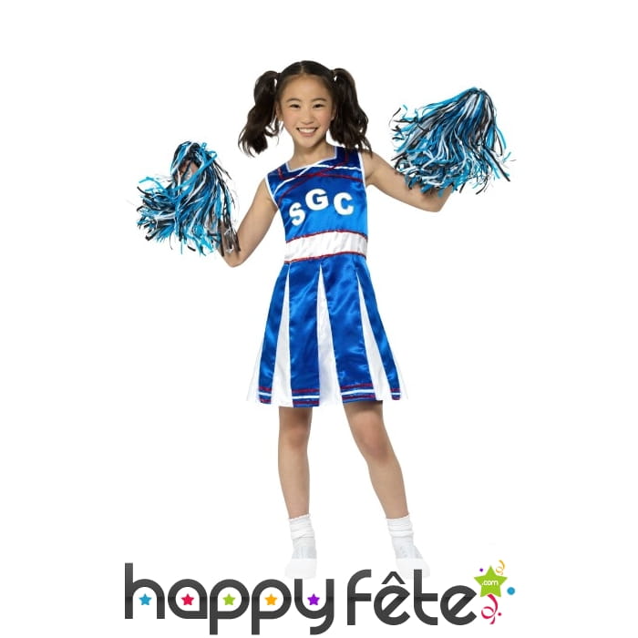 Costume bleu de petite pom pom girl
