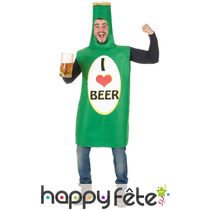 Costume bouteille de bière I love beer