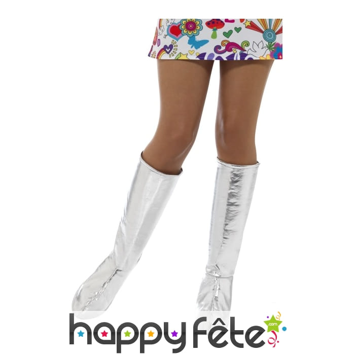 Couvre bottes disco argentées