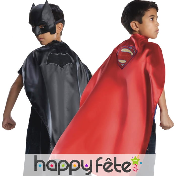 Cape Batman et superman pour enfant, réversible