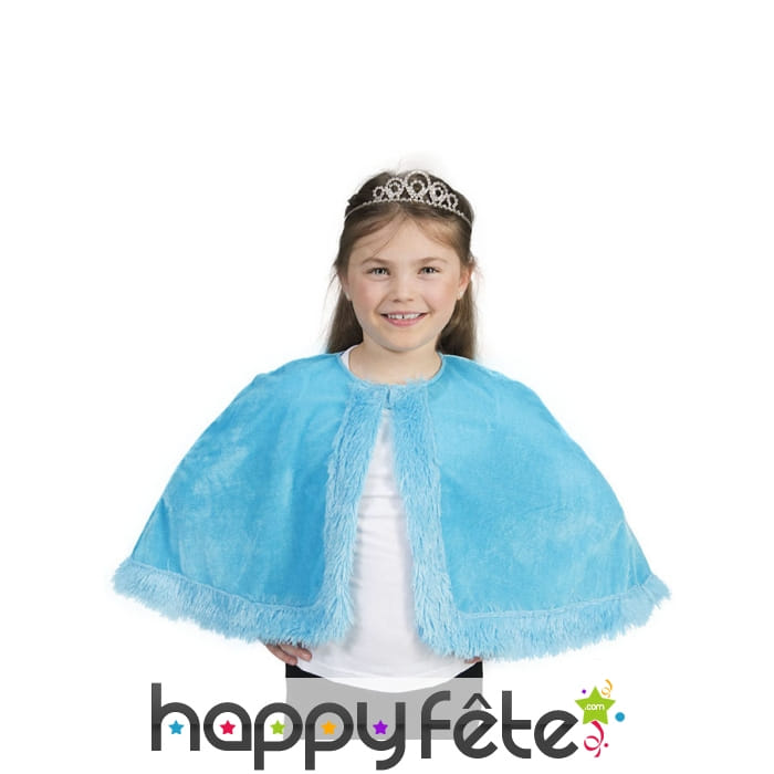 Capeline bleue en peluche pour enfant