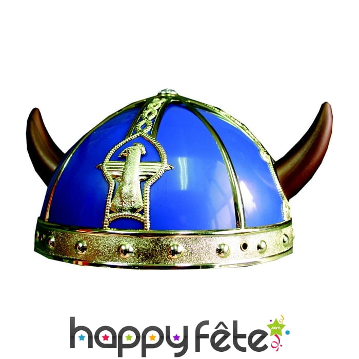 Casque bleu et doré de petit gaulois