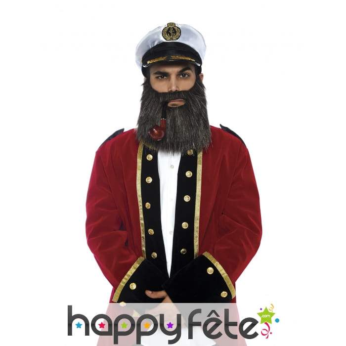 Chapeau, barbe et pipe de marin pour homme, luxe
