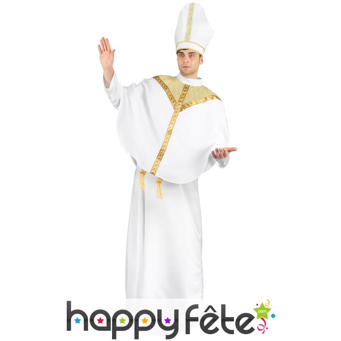 Costume blanc et doré de prêtre