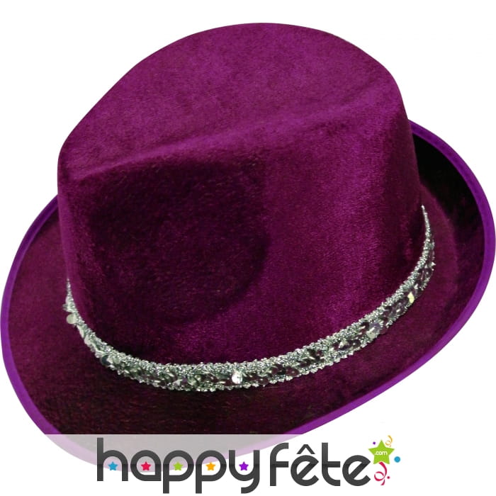 Chapeau borsalino fuchsia en velours