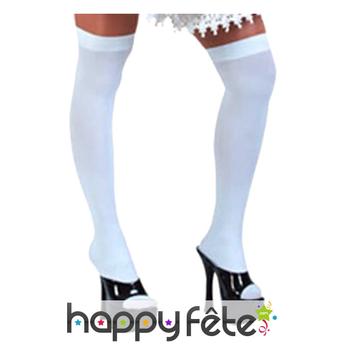 Chaussettes blanches hautes pour femme adulte