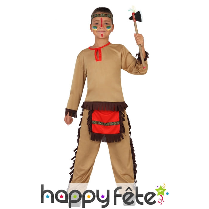 Costume beige rouge de petit Indien