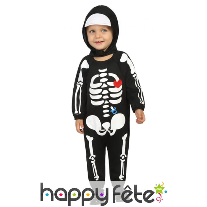Combinaison bébé squelette pour garçon