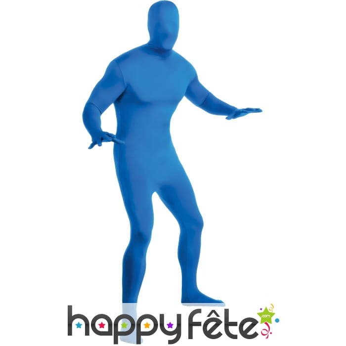 Combinaison bleue seconde peau pour adulte