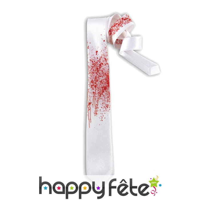 Cravate blanche Tachée de sang