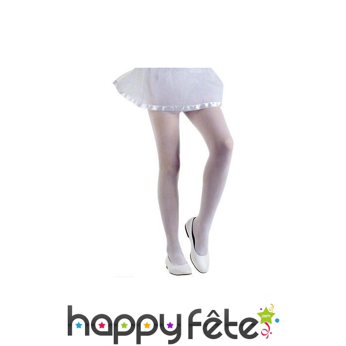 Collants blancs unis et opaques pour enfant