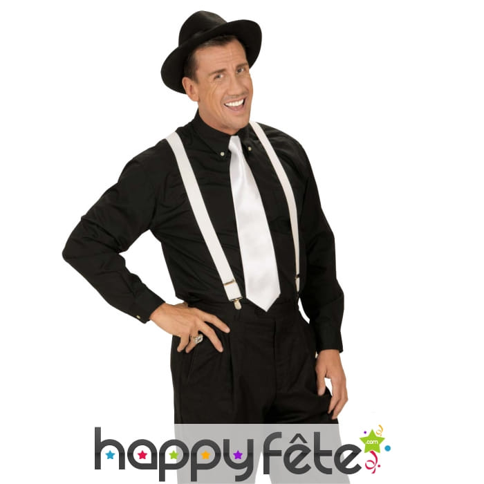 Cravate blanche unie pour adulte