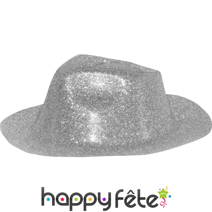 Chapeau capone avec paillettes argentées