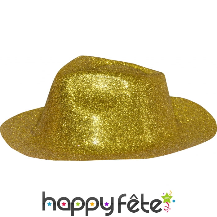 Chapeau capone avec paillettes or
