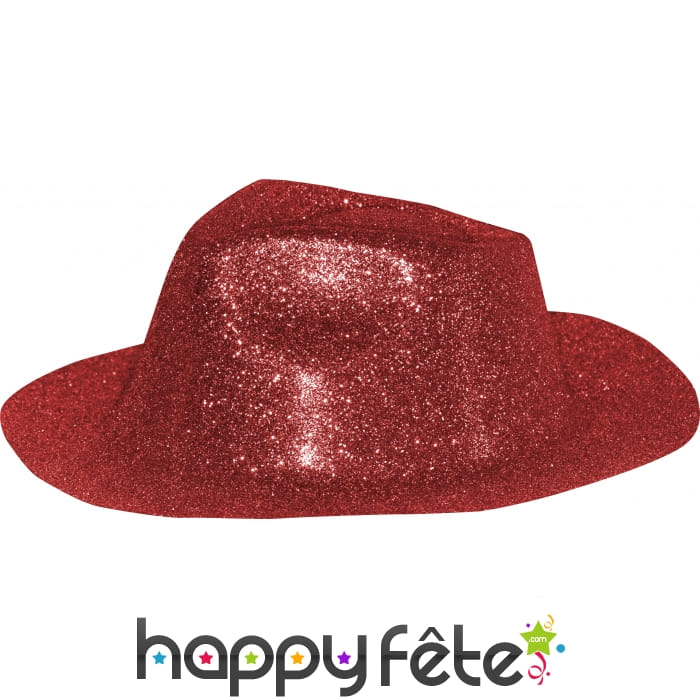 Chapeau capone avec paillettes rouge