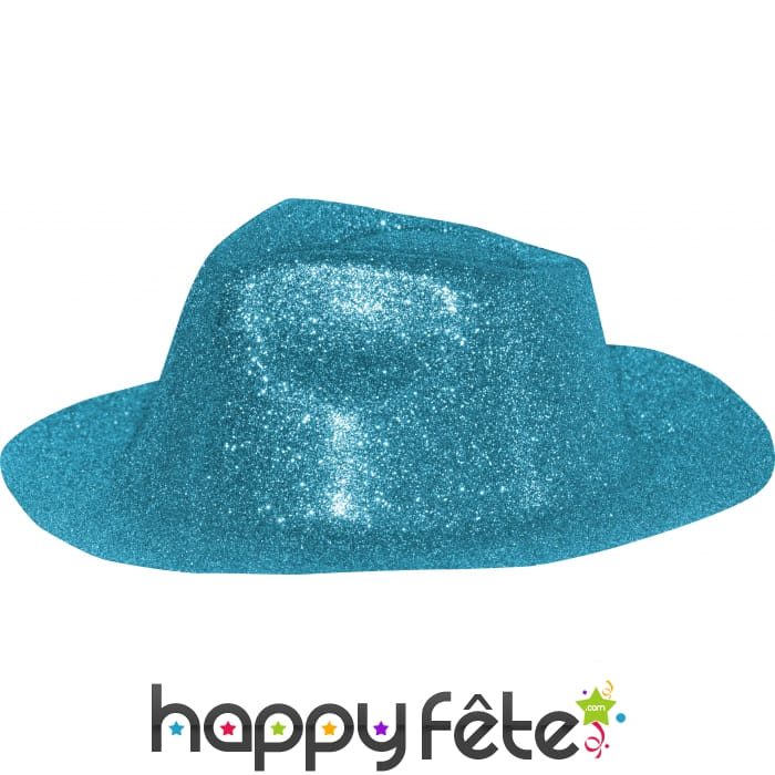 Chapeau capone avec paillettes turquoise