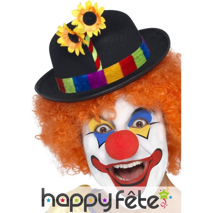 Chapeau clown avec fleurs