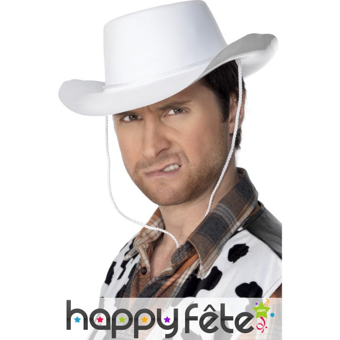 Chapeau cowboy adulte blanc