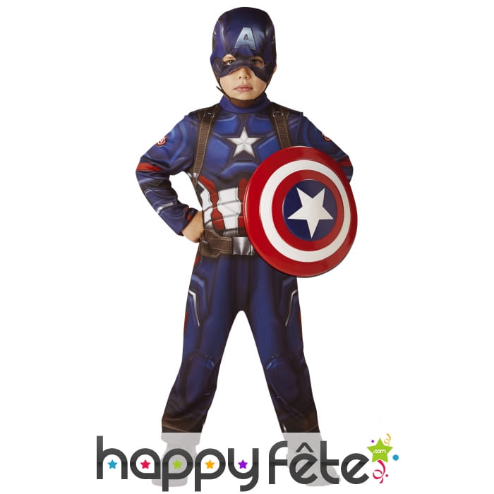 Costume Captain America pour enfant avec Bouclier