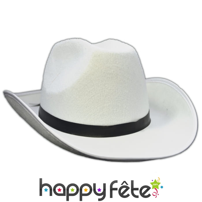 Chapeau cow-boy blanc