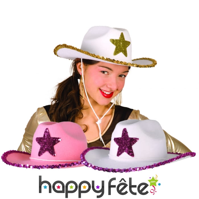 Chapeau cowboy dame avec étoile