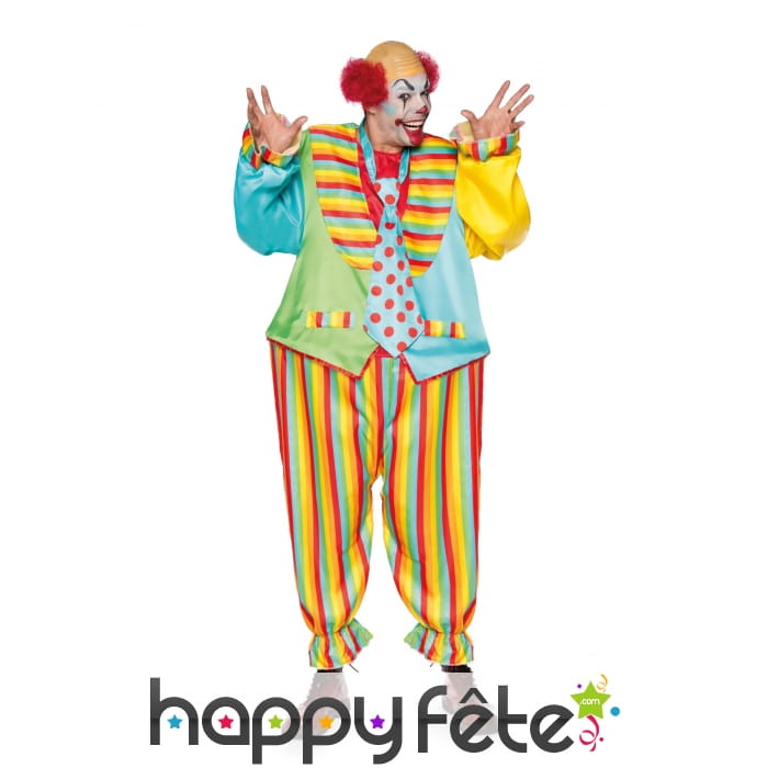 Combinaison colorée de clown pour homme