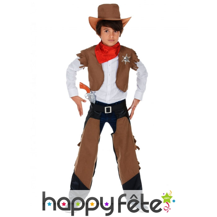 Costume classique de petit cow-boy marron