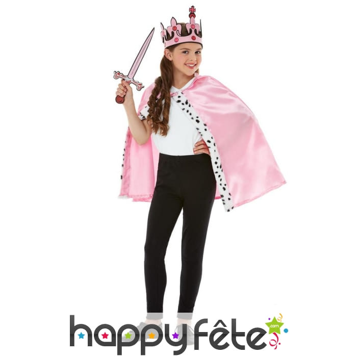 Cape, couronne et épée de princesse pour enfant