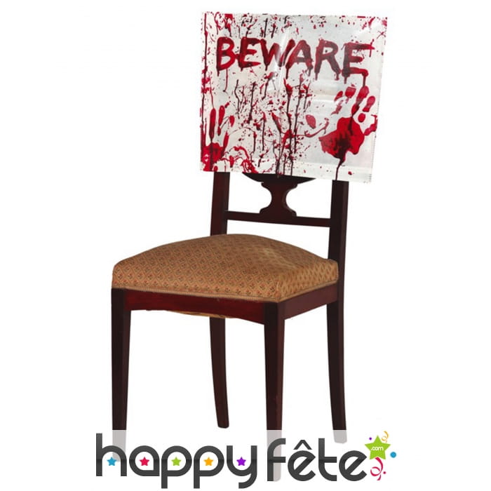 Couvre chaise ensanglanté pour Halloween, Beware